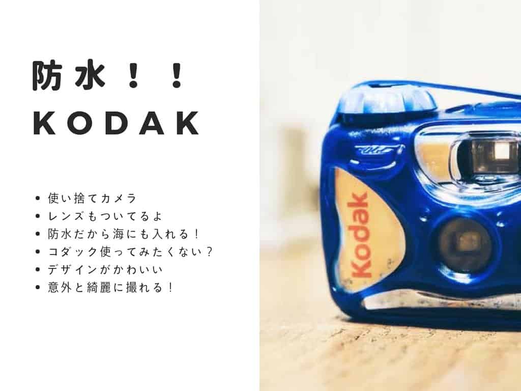 コダック（Kodak）の水中防水使い捨てカメラの写真が綺麗だった